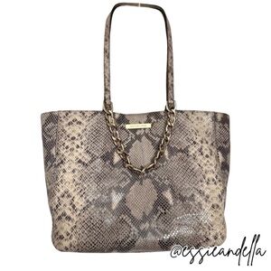 Michael Kors Gray Snakeskin Tote Bag